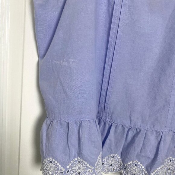 Frenchi Blue Crop Cami Ruffled Hem Size Large Casual Feminine Summer As Is - Picture 2 of 6